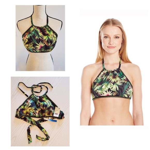 Lucky Brand Other - Coastal Palms High Neck Bikini Top by Lucky